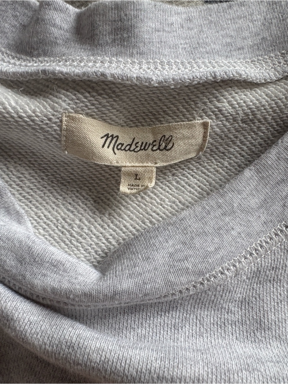 Madewell Sunkissed Beach Club Mainstay‎ Sweatshirt Grey Size L - Picture 9 of 10